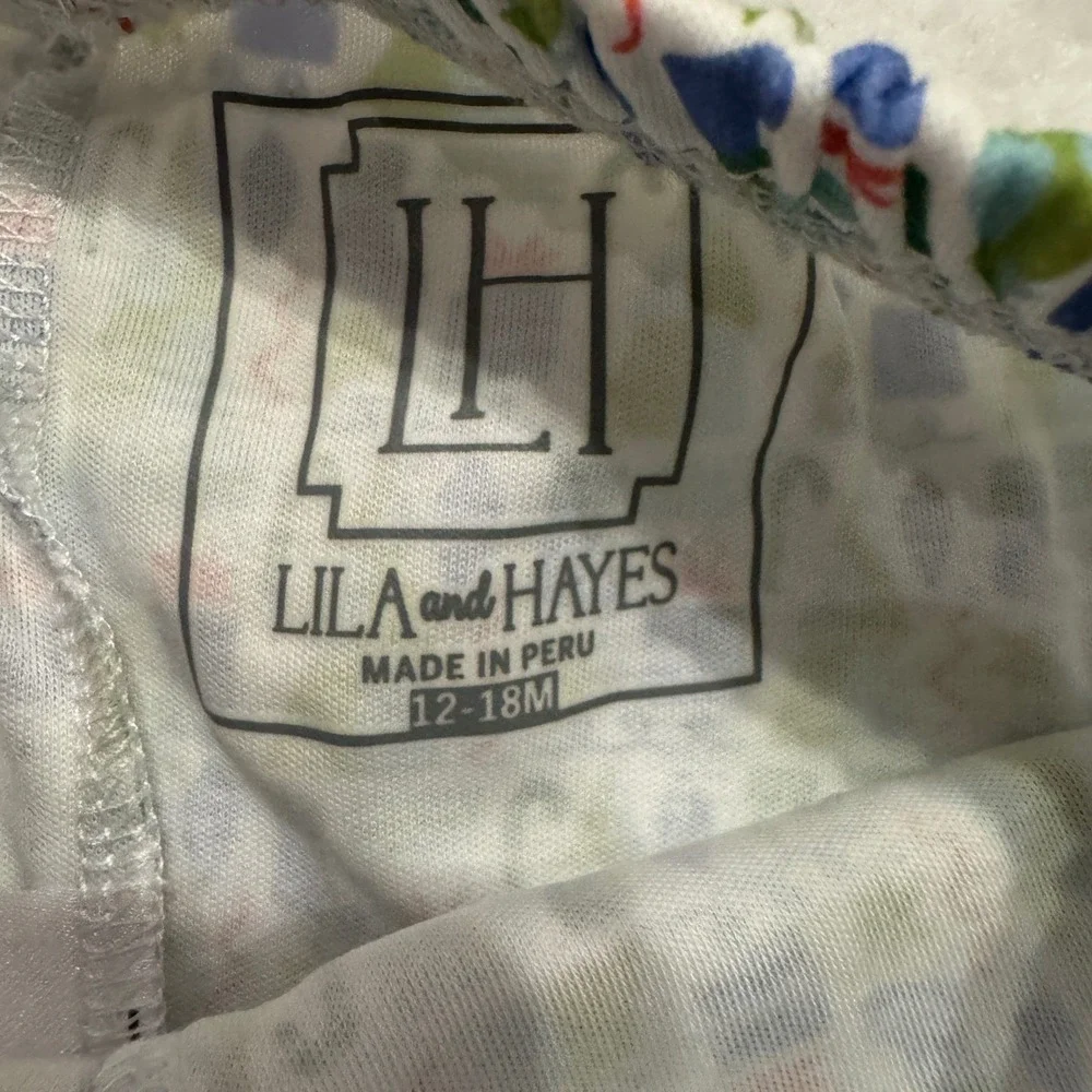 NEW Lila and Hayes Kids Christmas‎ Pajama Pants 12-18M Pima Cotton Holiday Print